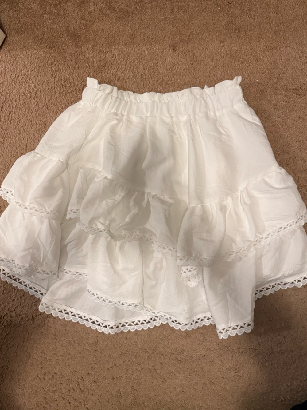 White Tiered Ruffle Skirt - Women